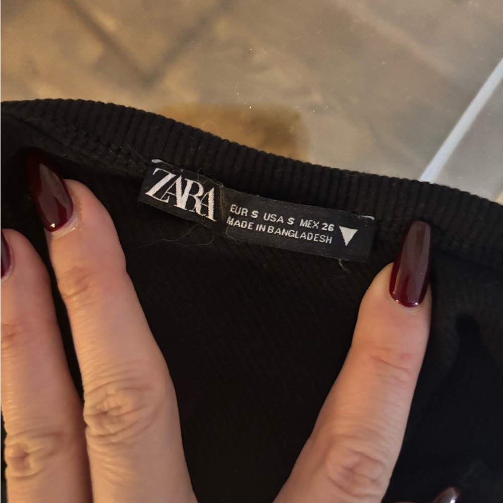 ZARA Ribbed One Shoulder Midi Dress in Black - Picture 5 of 5
